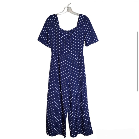 Nasty Gal Blue and White Polka Dot Jumpsuit - Picture 3 of 8